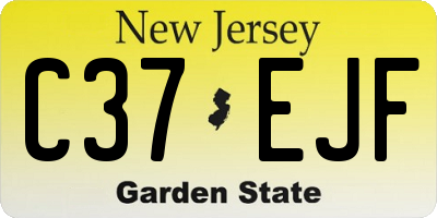 NJ license plate C37EJF