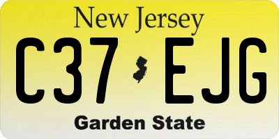 NJ license plate C37EJG