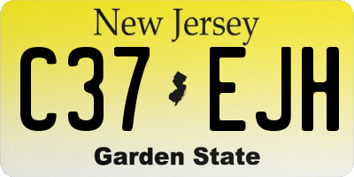 NJ license plate C37EJH