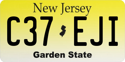 NJ license plate C37EJI