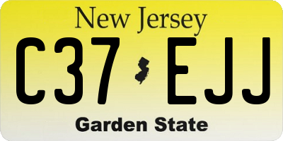 NJ license plate C37EJJ