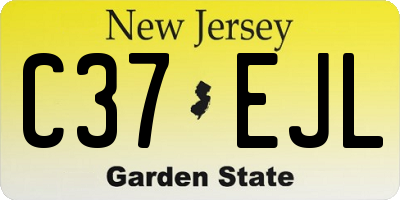 NJ license plate C37EJL