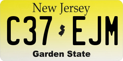 NJ license plate C37EJM
