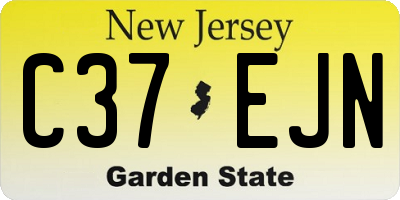 NJ license plate C37EJN