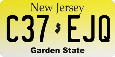 NJ license plate C37EJQ