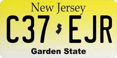 NJ license plate C37EJR