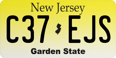 NJ license plate C37EJS