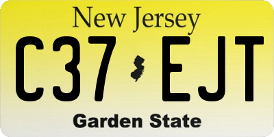 NJ license plate C37EJT