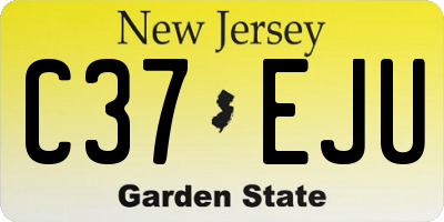 NJ license plate C37EJU