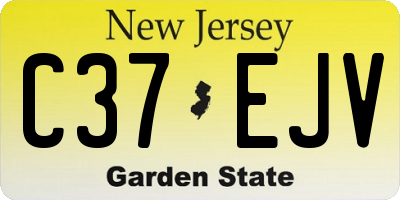 NJ license plate C37EJV