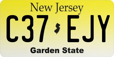 NJ license plate C37EJY