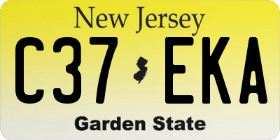 NJ license plate C37EKA