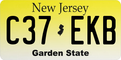 NJ license plate C37EKB