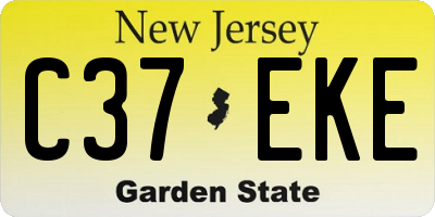 NJ license plate C37EKE