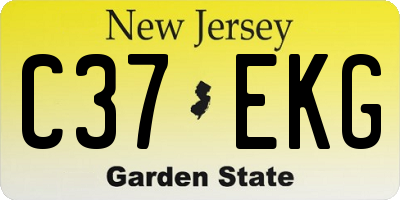 NJ license plate C37EKG