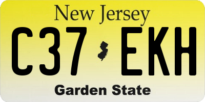 NJ license plate C37EKH