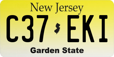 NJ license plate C37EKI