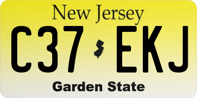 NJ license plate C37EKJ