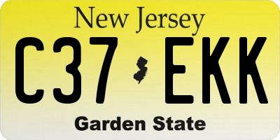 NJ license plate C37EKK