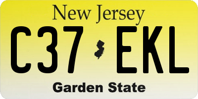 NJ license plate C37EKL