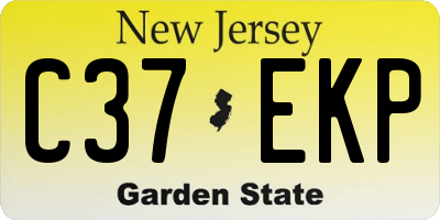 NJ license plate C37EKP