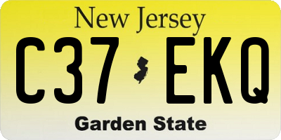 NJ license plate C37EKQ