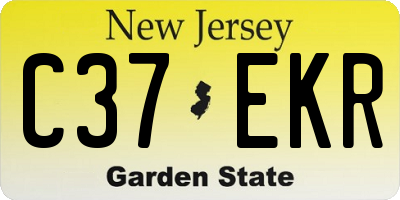 NJ license plate C37EKR
