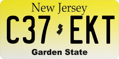 NJ license plate C37EKT