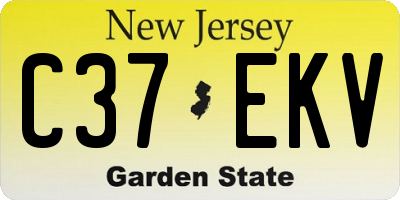 NJ license plate C37EKV