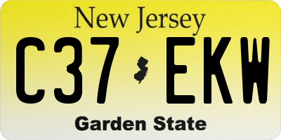 NJ license plate C37EKW