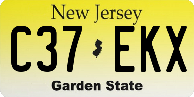 NJ license plate C37EKX