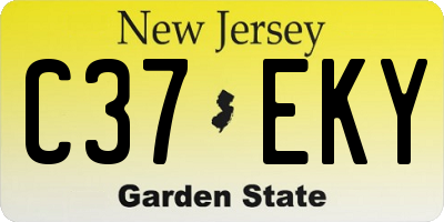 NJ license plate C37EKY
