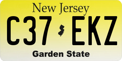 NJ license plate C37EKZ