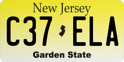 NJ license plate C37ELA
