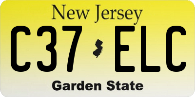 NJ license plate C37ELC