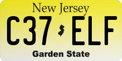 NJ license plate C37ELF