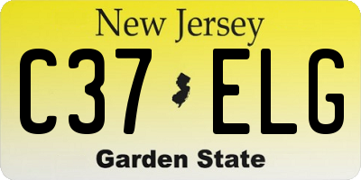 NJ license plate C37ELG
