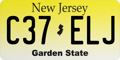 NJ license plate C37ELJ