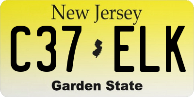 NJ license plate C37ELK
