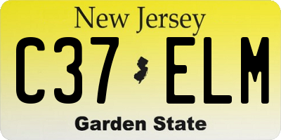 NJ license plate C37ELM
