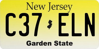 NJ license plate C37ELN