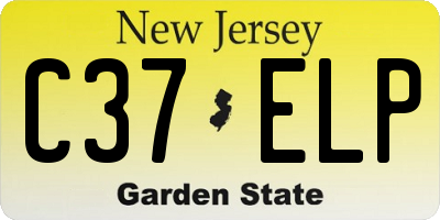 NJ license plate C37ELP