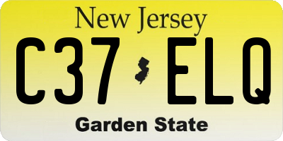 NJ license plate C37ELQ