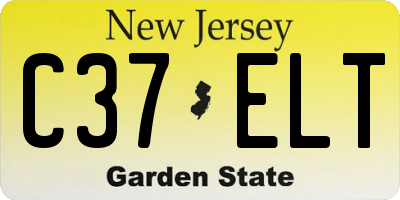 NJ license plate C37ELT