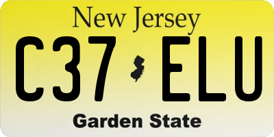 NJ license plate C37ELU