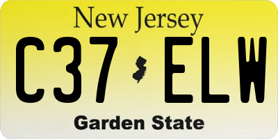 NJ license plate C37ELW