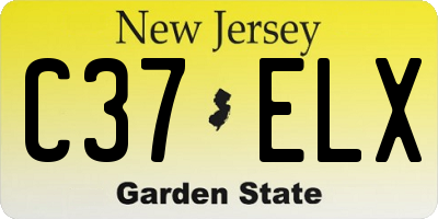 NJ license plate C37ELX