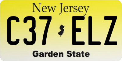 NJ license plate C37ELZ