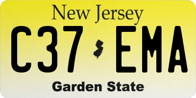 NJ license plate C37EMA