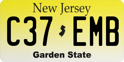 NJ license plate C37EMB